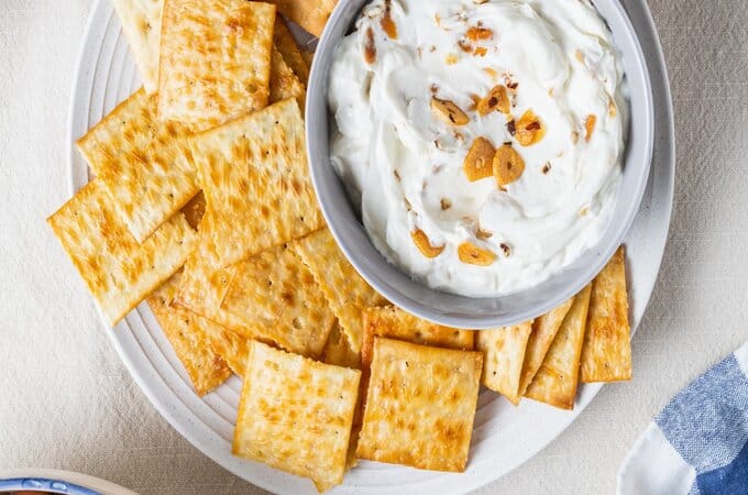 Image Butter Baked Saltines with Chili Crisp Yogurt Dip 1:31 pm 10+ Best Fast and Fancy Snack Ideas For Watching TV.