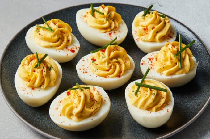 Image Deviled Eggs 3:07 pm 10+ Best Fast and Fancy Snack Ideas For Watching TV.