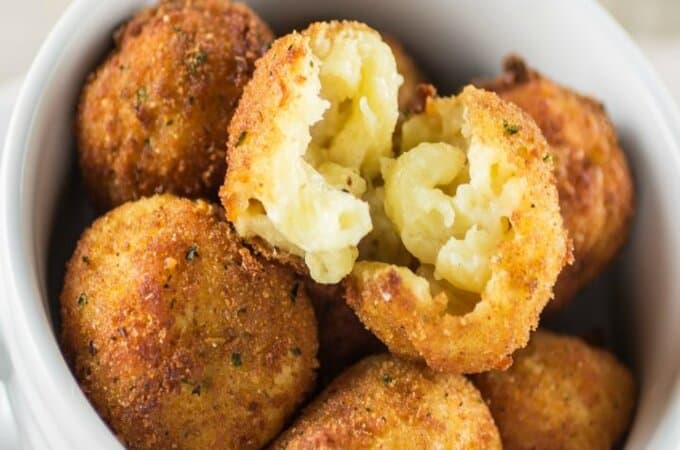 Image Fried Mac and Cheese Balls 12:21 pm 10+ Best Fast and Fancy Snack Ideas For Watching TV.