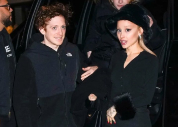 Ariana Grande with Boyfriend Ethan Slater Shine on Broadway Date Night