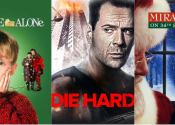 Best Christmas Movies to Watch (Movie Posters of Die Hard, Home Alone, Miracle on the 34th Street)